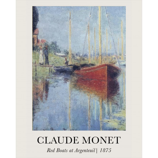 Claude Monet Poster, Red Boats at Argenteuil Claude Monet Poster, Red Boats at Argenteuil
