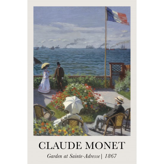 Claude Monet Poster, Garden at Sainte-Adresse Claude Monet Poster, Garden at Sainte-Adresse