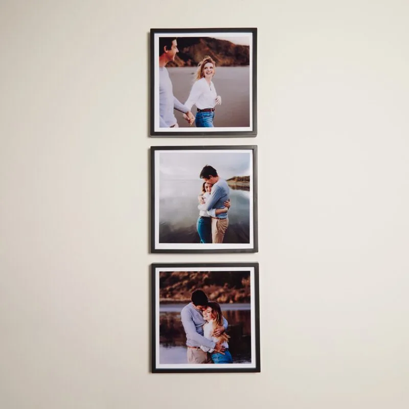 yapışkanlı kare çerçeve 3lü set siyah fotoğraflı